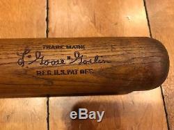 Vintage 1920's Goose Goslin Baseball Bat 40 L. G. G. Louisville Slugger
