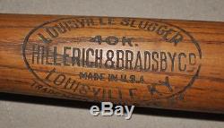 Vintage 1920's Hank Gowdy 40k Pro Model Hillerich Bradsby Baseball Bat Braves