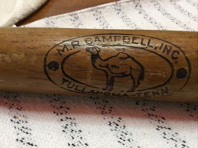 Vintage 1920's M. R. Campbell Logo Tullahoma-tenn Indoor Baseball Bat 33