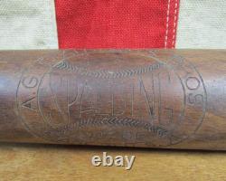 Vintage 1920s AG Spalding Bros Wood Socker Baseball Bat No. 186 Antique 31 Nice