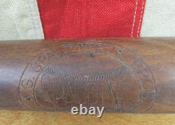 Vintage 1920s AG Spalding Bros Wood Socker Baseball Bat No. 186 Antique 31 Nice