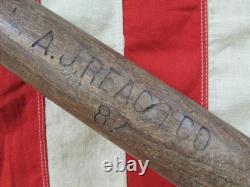 Vintage 1920s AJ Reach Co. Wood Antique Baseball Bat No. 87 Model 25 Rare Display
