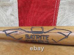 Vintage 1920s Burke Batrite Baseball Mini Bat Hanna Bat Logo EM Guss & Sons 18