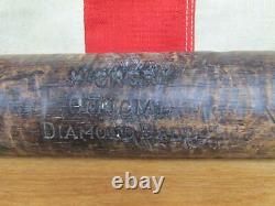 Vintage 1920s Burke Hanna Wood Baseball Bat Hickory Official Diamond Ball 34