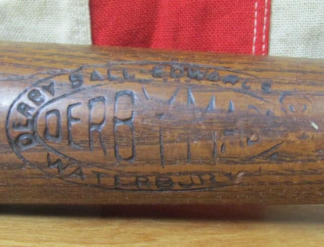 Vintage 1920s Derby Made Wood Baseball Bat Derby Ball Edwards Co. 33 Vermont
