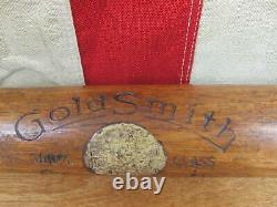 Vintage 1920s Goldsmith Wood Baseball Bat No. 88 Diamond Ball Hickory 33 Antique