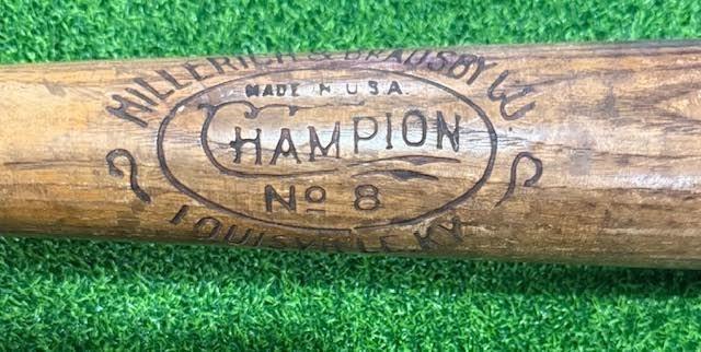 Vintage 1920s Hillerich & Bradsby Champion H&b Baseball Bat No. 8 Model 34