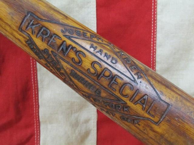 Vintage 1920s Krens Special Wood Baseball Bat Dick Porter Pro Game Used 35