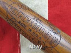 Vintage 1920s Louisville Slugger H&B Wood Baseball Bat 125 Joe Faber Model 34