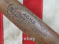 Vintage 1920s Louisville Slugger H&B Wood Baseball Bat 40HG Hank Gowdy Decal 35