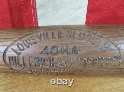 Vintage 1920s Louisville Slugger H&B Wood Baseball Bat 40HG Hank Gowdy Decal 35