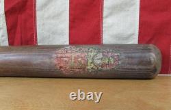 Vintage 1920s Louisville Slugger H&B Wood Baseball Bat 40HG Hank Gowdy Decal 35
