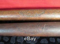 Vintage 1920s Louisville Slugger Wood Baseball Bat Pair Playground Hickory 33