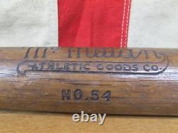Vintage 1920s McMillan Wood Baseball Bat No. 54 Hickory Playground 33 Antique