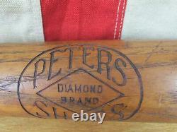 Vintage 1920s Peters Shoes Wood Baseball Bat Diamond Brand Weatherbird Boys 32