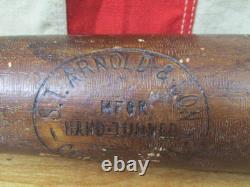 Vintage 1920s S. T. Arnold & Son Wood Hand Turned Baseball Bat 32 Carbondale, PA
