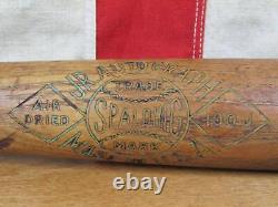 Vintage 1920s Spalding Wood Baseball Bat 100J Diamond Ball Frank Schulte 32