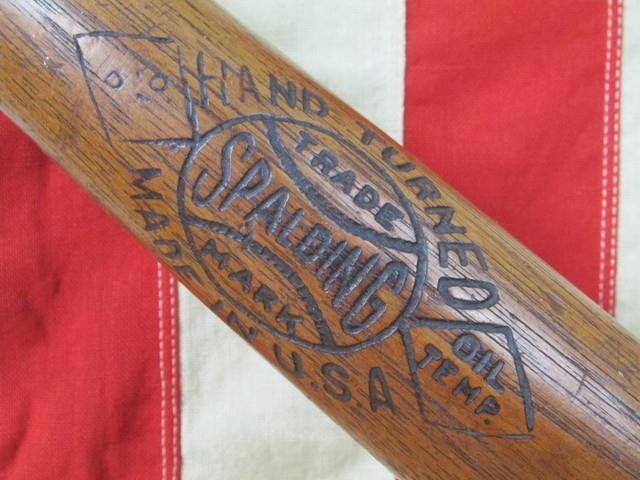 Vintage 1920s Spalding Wood Baseball Bat Diamond Ball Logo Hand Turned 34 Nice