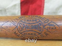 Vintage 1920s Spalding Wood Baseball Bat Diamond Ball Logo Hand Turned 34 Nice