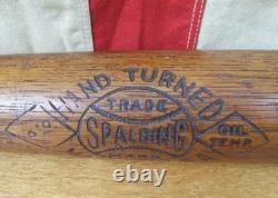 Vintage 1920s Spalding Wood Baseball Bat Diamond Ball Logo Hand Turned 34 Nice