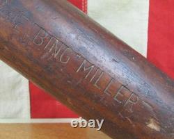 Vintage 1920s Spalding Wood Baseball Bat Ed Bing Miller Diamond Ball Logo 34