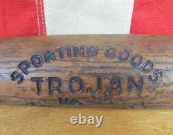 Vintage 1920s Trojan Sporting Goods Wood Baseball Bat No. 45 New York City 32 Vintage 1920s Trojan Sporting Goods Wood Baseball Bat No. 45 New York City 32