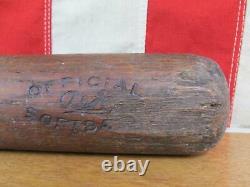 Vintage 1920s Zinn Beck Bat Co. Wood Baseball Bat No. 8 Ash Official Softball 34