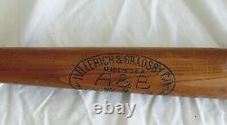 Vintage 1930-40's H&B Hillerich & Bradsby Wood Baseball Bat Dixie Walker No 9