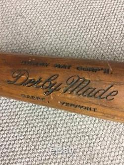Vintage 1930s 35 Derby Made Baseball Bat Barre VT Full Size Bat