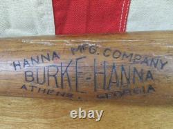 Vintage 1930s Burke Hanna Wood Baseball Bat Columbia Model No. C Hanna Mfg Co. 35