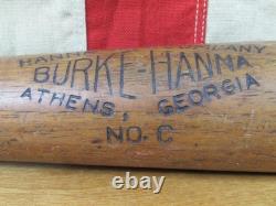 Vintage 1930s Burke Hanna Wood Baseball Bat Columbia Model No. C Hanna Mfg Co. 35