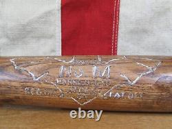 Vintage 1930s Burke Hanna Wood Baseball Bat No. M Playground Bat Logo Brand 33