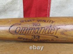 Vintage 1930s Commander Wood No. 33 Baseball Bat Special Models 33 Antique Nice