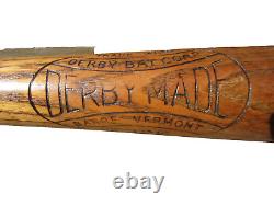 Vintage 1930s Derby Made No. 125 Derby Special CRC RARE Baseball Bat