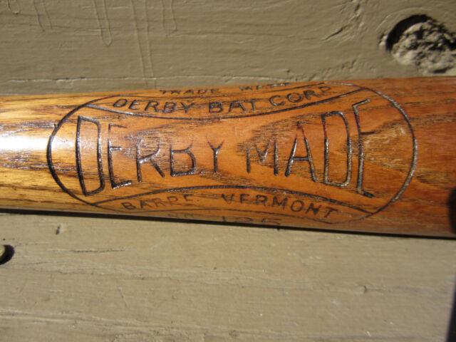Vintage 1930s Derby Made No. 125 Derby Special Crc Rare Baseball Bat
