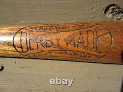 Vintage 1930s Derby Made No. 125 Derby Special CRC RARE Baseball Bat
