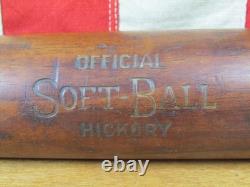 Vintage 1930s Goldsmith Wood Baseball Bat No. 88 Hickory Official Softball 33