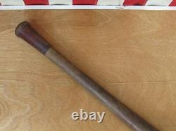 Vintage 1930s Handcrafted Wood 3 Ring Baseball Bat Blue/Red 33 Great Display