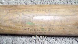 Vintage 1930s Hanna Batrite Athens, GA Model SSB1 Rare 33 Softball/? Bat HTF