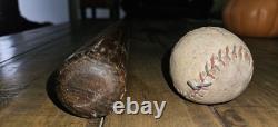 Vintage 1930s Hanna Cork Ball Bat No. CB 37 GOLD PRINT! WithGenuine Cork Ball