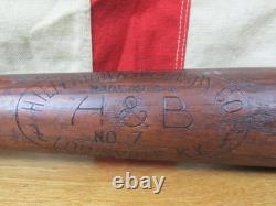 Vintage 1930s Hillerich & Bradsby Co.'League' Wood Baseball Bat No. 7 Model 35 Vintage 1930s Hillerich & Bradsby Co.'League' Wood Baseball Bat No. 7 Model 35