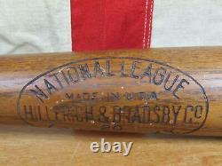 Vintage 1930s Hillerich & Bradsby Co. Wood No. 20 Baseball Bat National League 35
