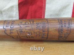 Vintage 1930s Indiana Bat Co. Wood Sure Hit Baseball Bat 33 No. 183 Paoli, Indiana