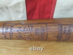 Vintage 1930s Indiana Bat Co. Wood Sure Hit Baseball Bat 33 No. 183 Paoli, Indiana