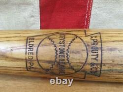 Vintage 1930s Keystone League Wood Baseball Bat C. Prouty & Co. 35 Eldred, PA