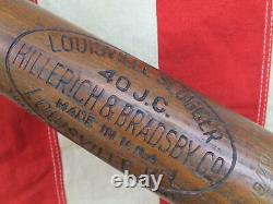 Vintage 1930s Louisville Slugger H&B Wood Baseball Bat 40JC Joe Cronin HOF 35