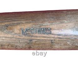 Vintage 1939 Paul McGinnis Seattle Rainiers Game Used Sidewritten Baseball Bat