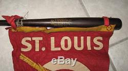 Vintage 1939 St. Louis Cardinals Baseball Pennant & Hanna Batrite Souvenir Bat