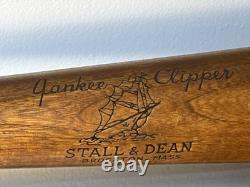 Vintage 1940's Stall & Dean Model Yankee Clipper Baseball Bat Ship Logo Rare