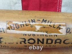 Vintage 1940s Adirondack Wood Baseball Bat Reverse Brand Walker Cooper Type 34